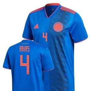 Men's Colombia 2018 World Cup Blue #4 Santiago Ari